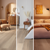 Texas White Ash RKP8105 in a bedroom shown in morning, daytime, and evening light