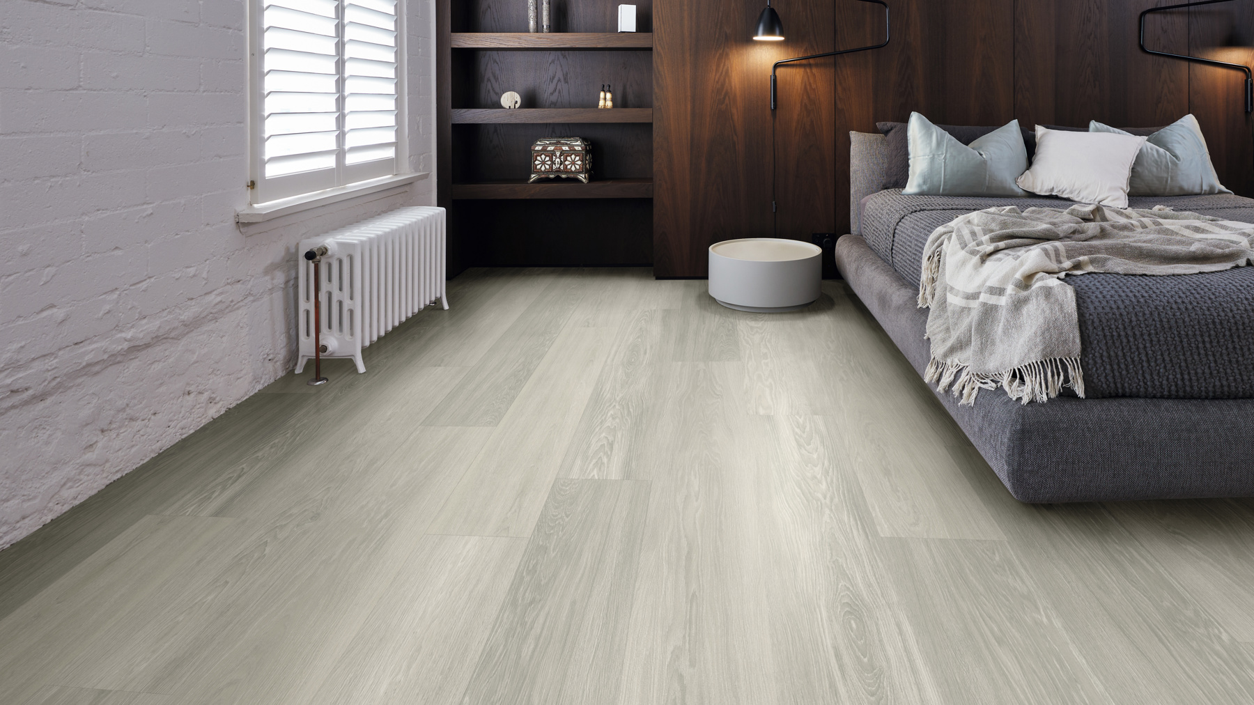 Alpine Oak LLP352 loose lay lvp floors in a bedroom