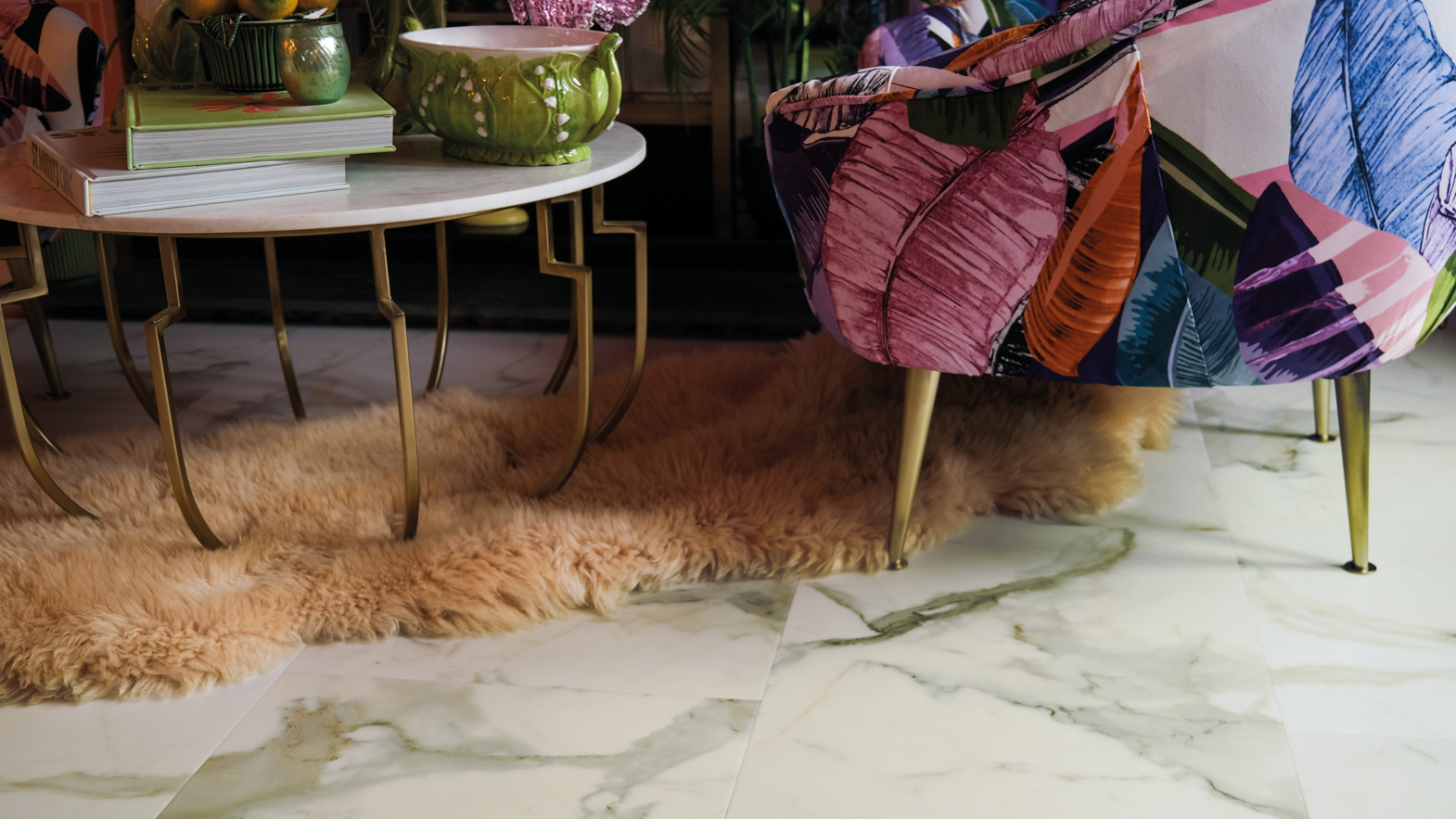 Karndean Designflooring Calacatta d'Oro LVT marble tiles in Siobhan Murphy home