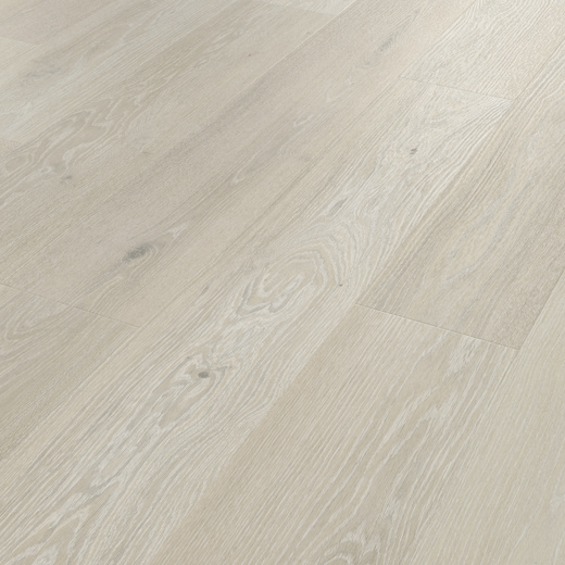 Clay Artisan Oak light grey lvt flooring laid at an angle