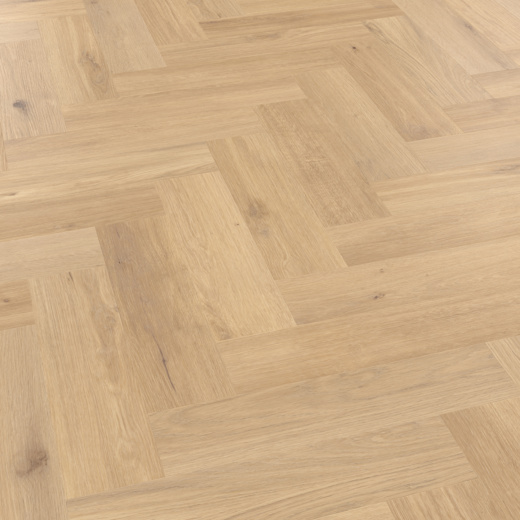 Van Gogh Canadian Nude Oak herringbone mid brown lvt flooring.
