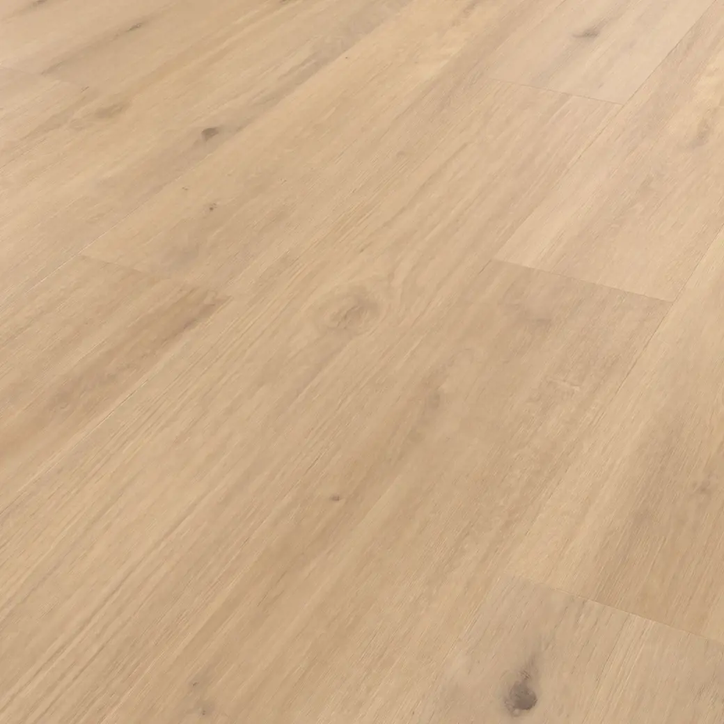 Van Gogh Canadian Nude Oak mid brown LVT flooring laid in an angled pattern